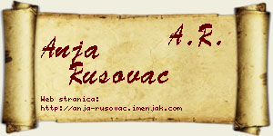 Anja Rusovac vizit kartica